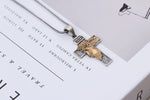 925k Sterling Silver Gourmet Chain Jesus Christ Cross Necklace - alternate view 4