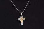 925k Sterling Silver Gourmet Chain Jesus Christ Cross Necklace