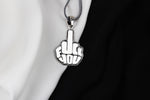 925k Sterling Silver Men Fuck Silver Necklace - alternate view 2