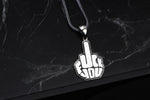925k Sterling Silver Men Fuck Silver Necklace - alternate view 3