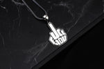 925k Sterling Silver Men Fuck Silver Necklace - alternate view 4