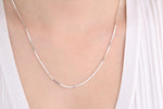 925k Sterling Silver Cube Chain Necklace - alternate view 3