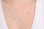 925k Sterling Silver Cube Chain Necklace - alternate view 6