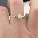 14k Solid Gold Baguette Solitaire Ring - alternate view 7