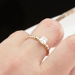 14k Solid Gold Baguette Solitaire Ring - alternate view 9
