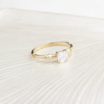 14k Solid Gold Baguette Solitaire Ring
