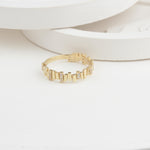 14k Solid Gold Stone-Set Asymmetrical Ring - alternate view 2