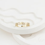 14k Solid Gold Stone-Set Asymmetrical Ring - alternate view 3