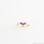 14k Solid Gold Pink Stone Heart Ring - alternate view 4