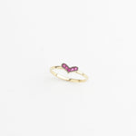 14k Solid Gold Pink Stone Heart Ring - alternate view 5