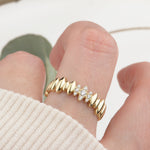 14k Solid Gold Stone-Set Marquise Ring - alternate view 3