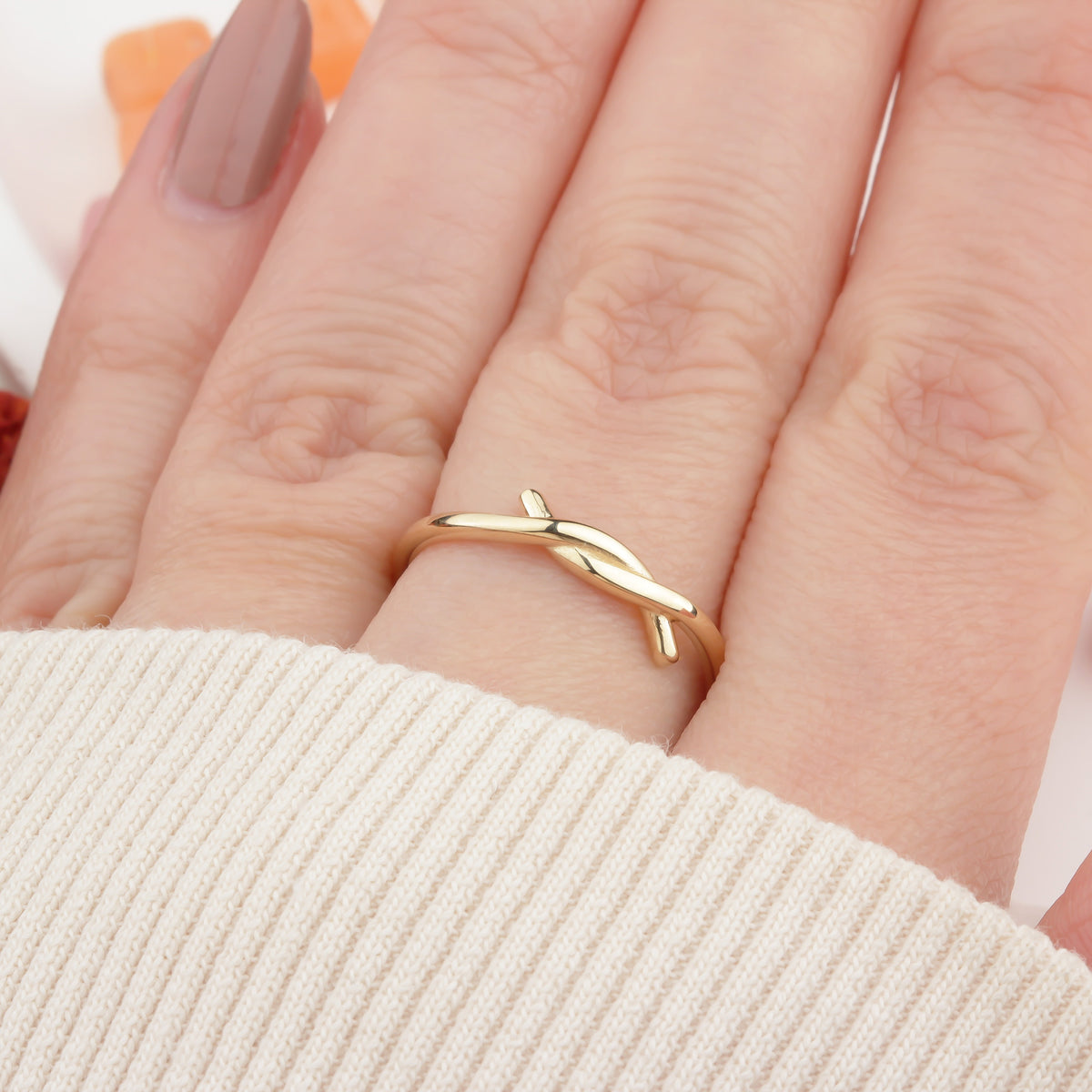 14k Solid Gold Knot Ring - alternate view 2