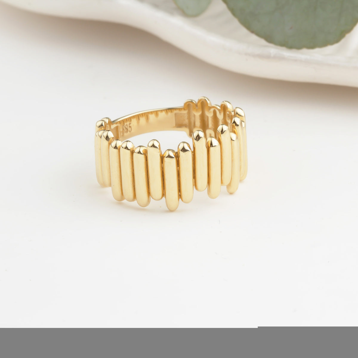 14k Solid Gold Asymmetrical Ring - alternate view 6