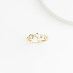14k Solid Gold Stone-Set Chain Ring - alternate view 3