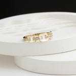 14k Solid Gold Stone-Set Chain Ring - alternate view 4