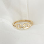 14k Solid Gold Stone-Set Chain Ring - alternate view 6
