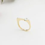 14k Solid Gold White Opal Stone Ring - alternate view 6