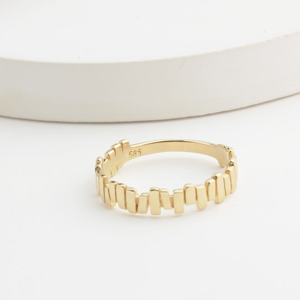 14k Solid Gold Asymmetrical Ring