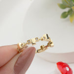 14k Solid Gold Stone-Set Asymmetrical Ring - alternate view 4