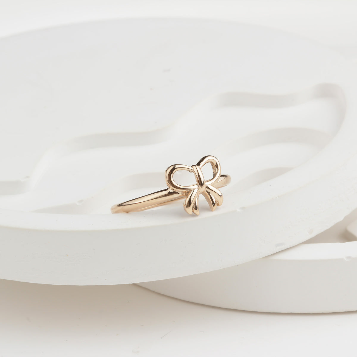14k Solid Gold Bow Ring - alternate view 3