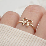 14k Solid Gold Bow Ring