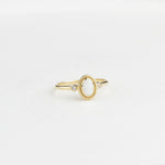 14k Solid Gold White Opal Stone Retro Ring - alternate view 3