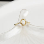 14k Solid Gold White Opal Stone Retro Ring - alternate view 5