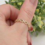 14k Solid Gold Chain Ring - alternate view 3