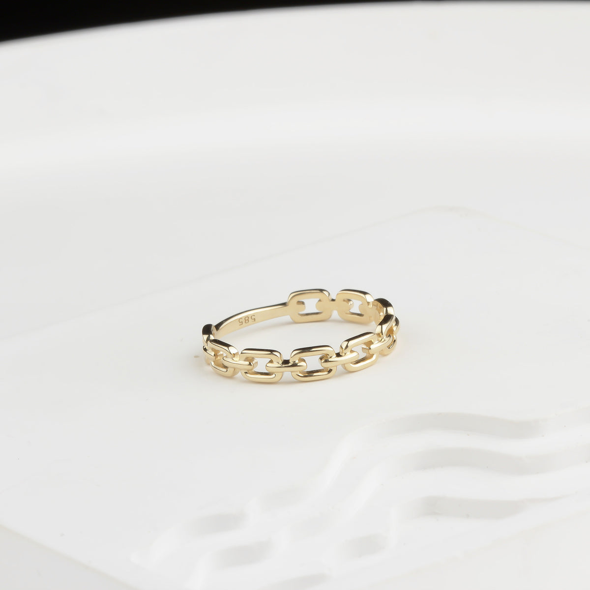 14k Solid Gold Chain Ring - alternate view 5