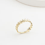 14k Solid Gold Leaf Ring - alternate view 5