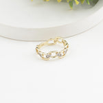 14k Solid Gold Stone-Set Asymmetrical Ring - alternate view 7