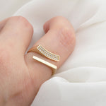 14k Solid Gold Stone-Set Ring - alternate view 3
