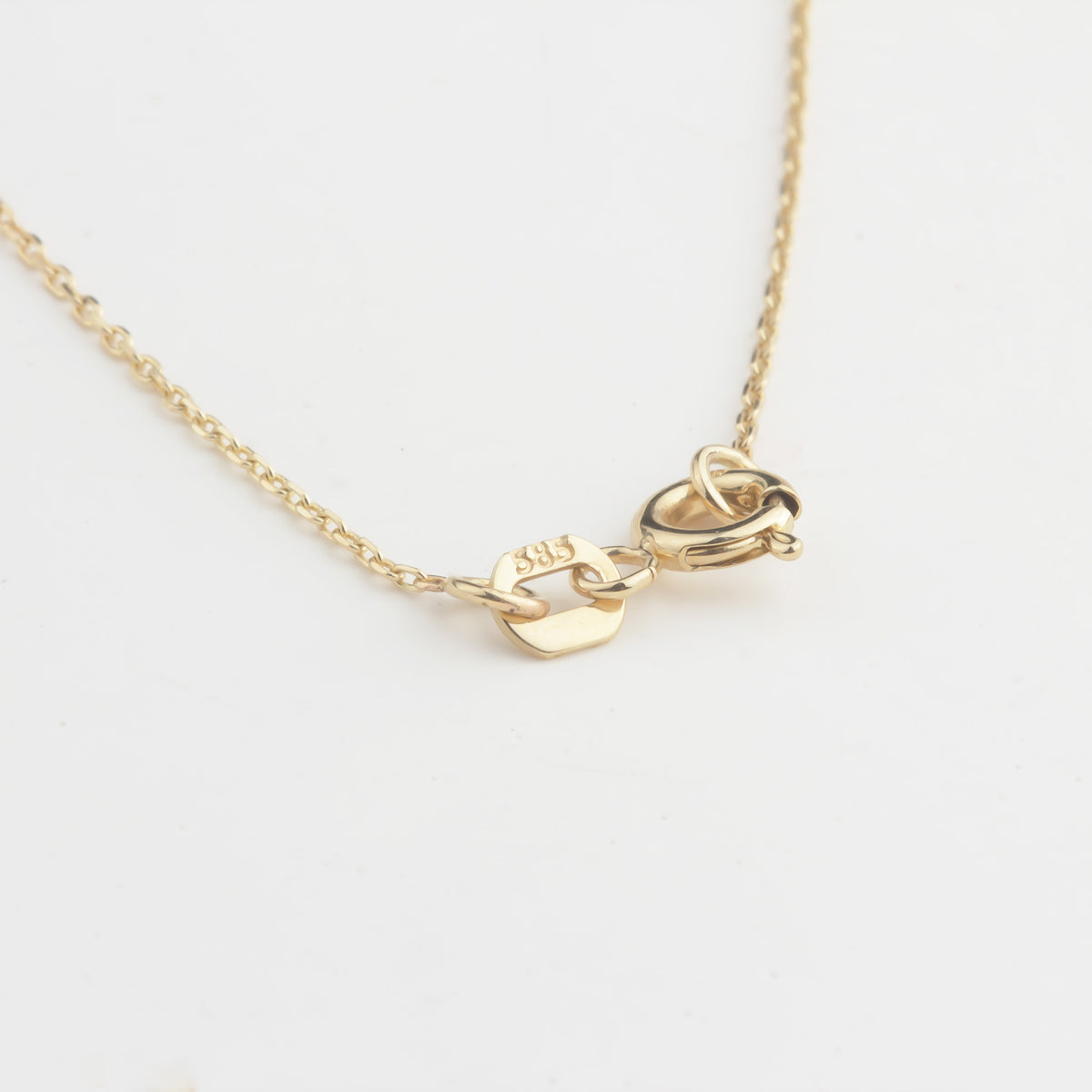 14k Solid Gold Red Enamel Heart Necklace - alternate view 5