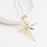 14k Solid Gold North Star Pendant