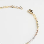 14k Solid Gold Three-Tone Bracelet - alternate view 2