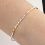 14k Solid Gold Three-Tone Bracelet - alternate view 4