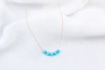 14k Solid Gold Row Turquoise Necklace - alternate view 2