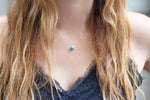 14k Solid Gold Turquoise Necklace