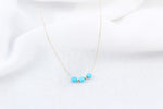14k Solid Gold Ball Turquoise Necklace - alternate view 2