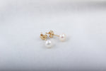 14k Solid Gold Pearl Earrings - alternate view 6