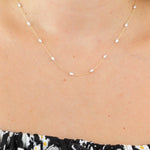 14k Solid Gold Pearl Necklace - alternate view 2