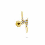 14k Solid Gold Lightning Helix Piercing