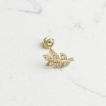 14k Solid Gold Leaf Helix Piercing - alternate view 2