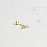 14k Solid Gold Three Stone Helix Piercing - alternate view 2
