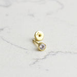 14k Solid Gold Solitaire Helix Piercing - alternate view 2