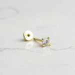 14k Solid Gold Solitaire Helix Piercing - alternate view 2