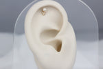 14k Solid Gold Pearl Three Stone Helix Piercing - alternate view 2