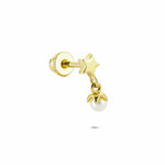 14k Solid Gold Pearl Star Helix Piercing