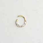 14k Solid Gold Geometric Ring Piercing - alternate view 2