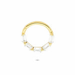 14k Solid Gold Geometric Ring Piercing